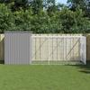 VidaXL Dog Niche with Courtyard Light Grey 214x457x181 Cm, Dog Cage, Dog Shelter, Pet House, Cages 3189138