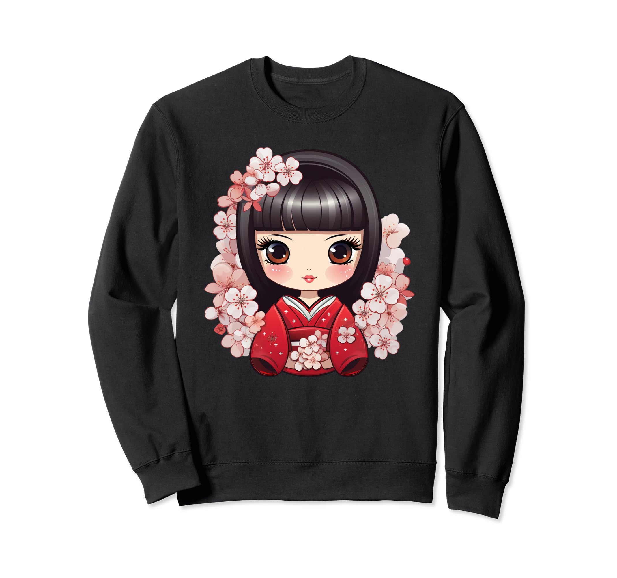 

Cute cherry blossom kokeshi doll I Kokeshi sweatshirt чёрный
