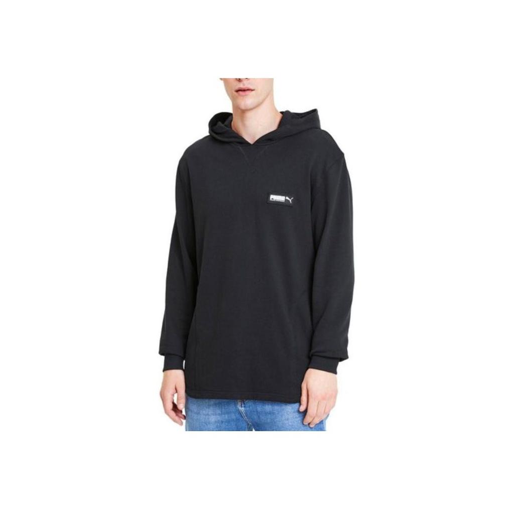 Puma Solid Color Casual Drawstring Hoodie Unisex hoodies Black 582678-01