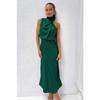 Europe, America, Spring and Summer New Solid Color High-end Satin Sleeveless Dress Fashionable and Elegant Temperament Light Evening Dress