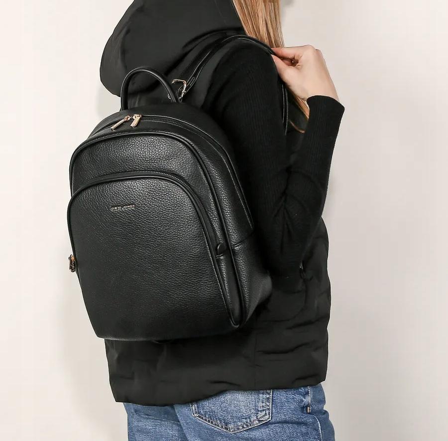 David Jones Women's Urban Backpack, Eco-leather, Black