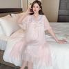 Pyjama en maille style princesse pour femme avec coussinets de poitrine - Été 2026