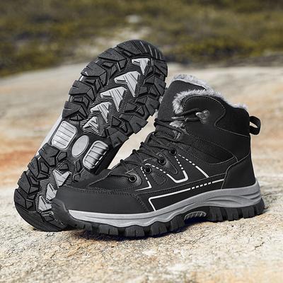 Mode Herren Schneestiefel Schnürung High Top Sneaker Warme Plüsch Damen Stiefel Outdoor Rutschfeste Wanderschuhe Arbeitsschuhe Herren Baumwollschuhe
