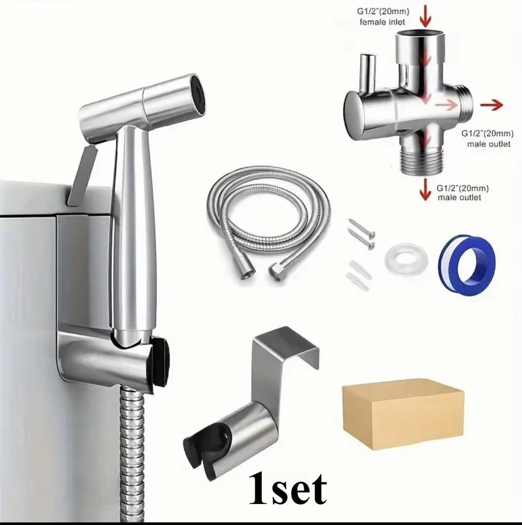 Portable Handheld Toilet Bidet Sprayer Gun Holder Self Cleaning Wash Bidet Faucet Spray 3 Way Valve Bathroom Hose Shower Head