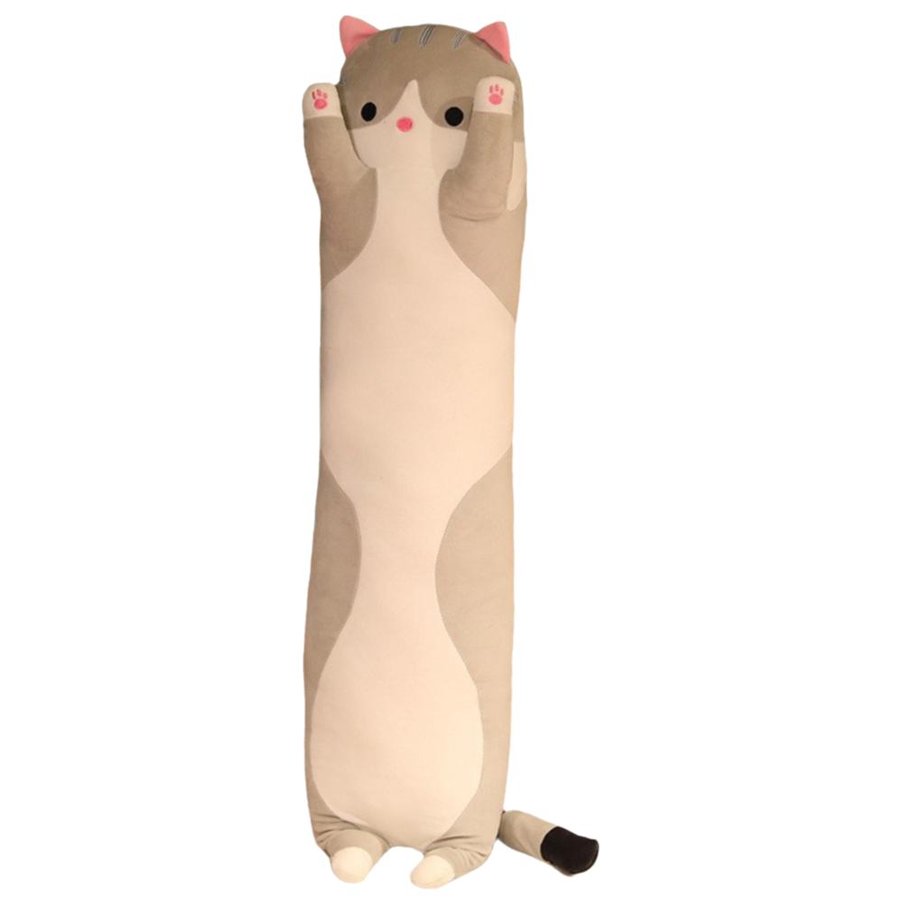 

Huggable Long Cat Plush Doll 70cm Long Throw Pillow Funny Cat Plush Pillow Bed Sleep серый