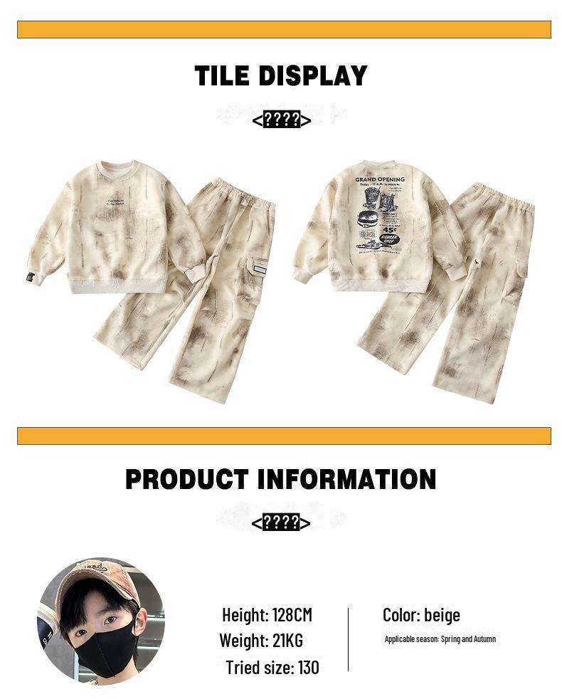 Chlapecká trendy sportovní dvoudílná tepláková souprava pro jaro a podzim 2025 - Stylová, pohledná a módní.