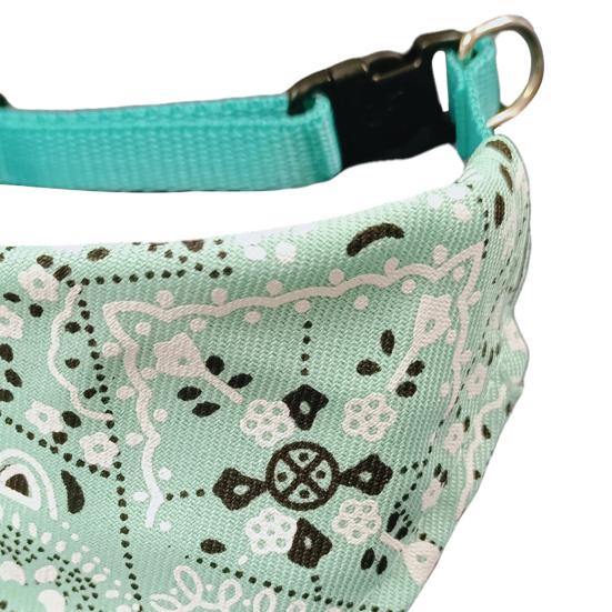 Dog Bandana Collar, Paisley Pattern Dog Bandana with D-Ring, No-Tie Adjustable Stylish Bandana Collar for Small Medium Large Dogs