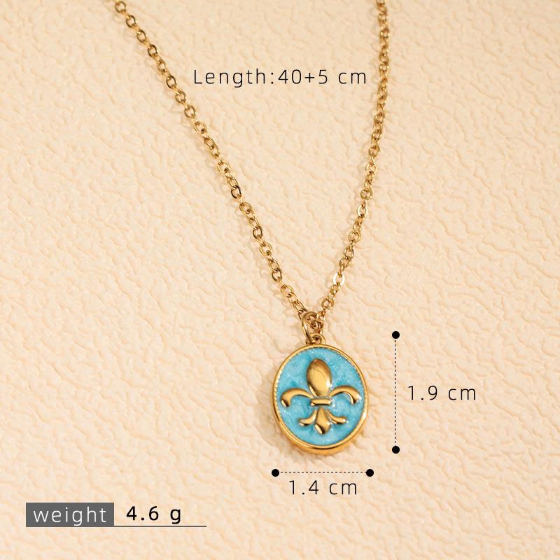 Geometrischer quadratischer Anhänger Edelstahl-Halskette für Damen