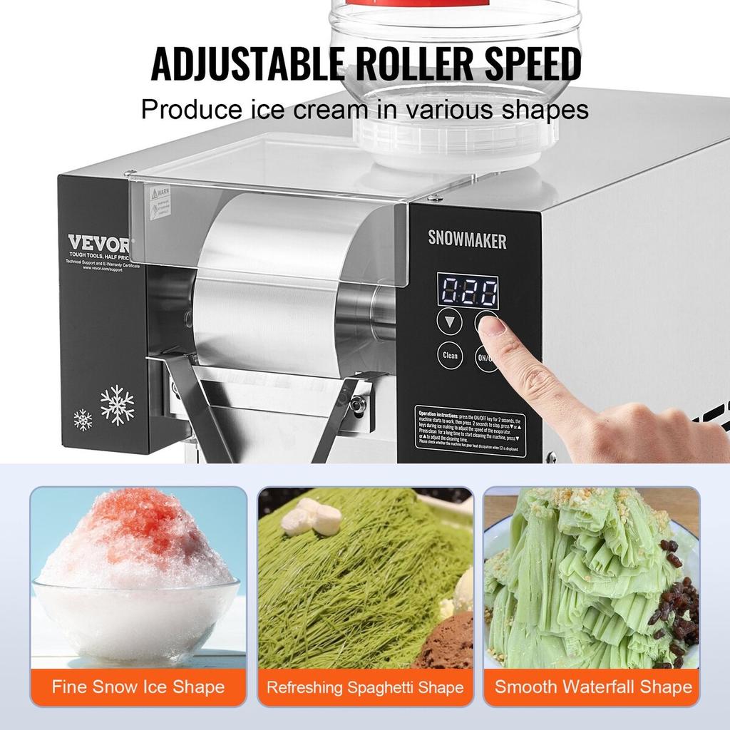 Kommerzielle Flockeneismaschine 375LBS/24H Edelstahl für Eiscreme