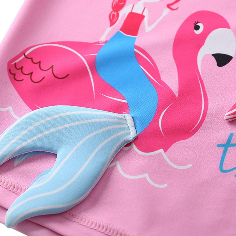 Baby Toddler Girls Rashguard Two Pieces Swimsuit Set Long Sleeve Mermaid Bathing Suits Bikini Bottoms Sun Protection Swimwear 1-10T