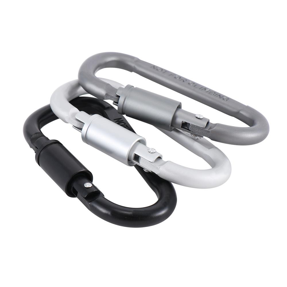 D Shape Outdoor Tools Metal with Lock Climbing Camping Keyring Key Buckle Carabiner Hook