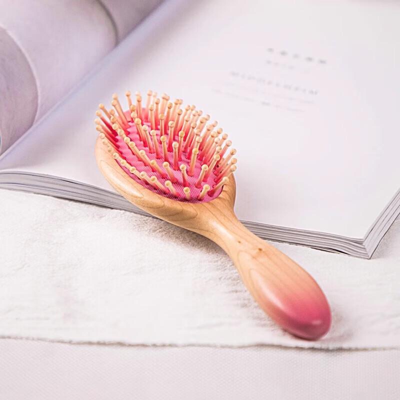 Tan Mujiang Peach Blossom Solid Wood Air Cushion Comb Gift Set