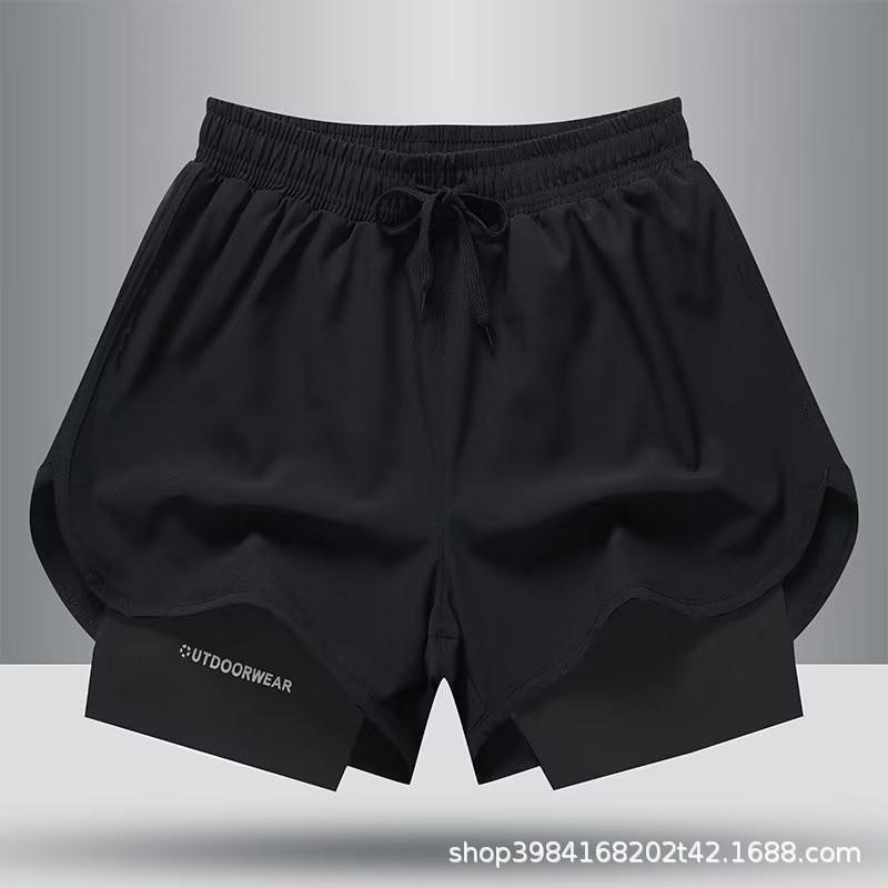 Mens Quick-Dry Swim Trunks With Inner Brief Support Loose Fit Athletic Board Shorts Swimming Beach Surfing