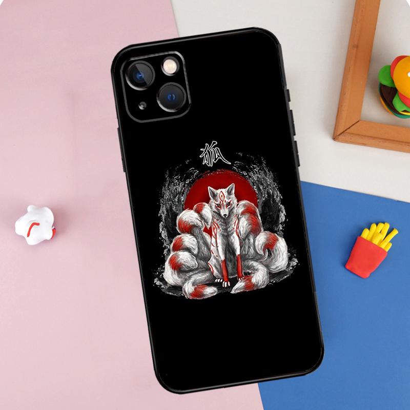 Nine-tailed Fox Case For iPhone 11 12 13 14 15 16 Pro Max Mini XS XR X Plus Soft Protection Cover