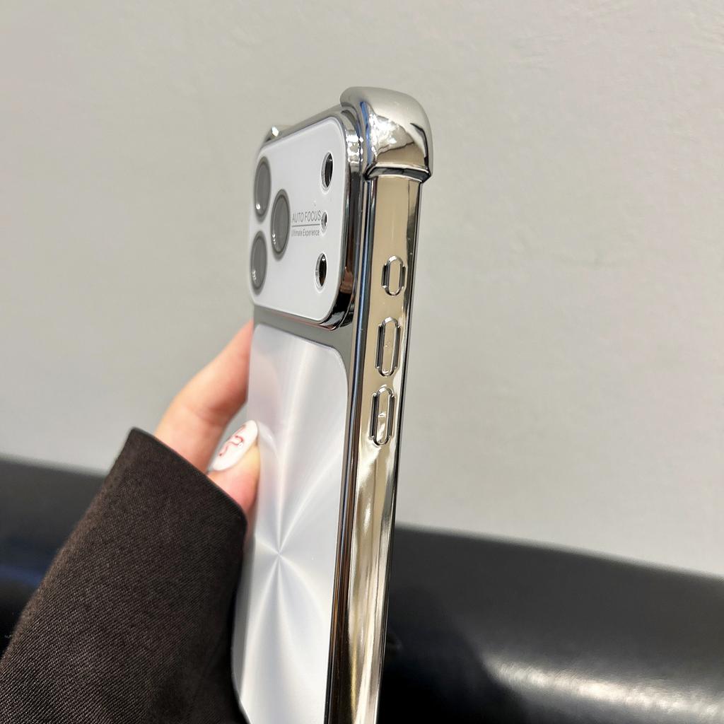 Luxury Plating CD Texture Laser Phone Case For iPhone 17 Air 16 15 14 13 Pro Max Plus Dazzle Aurora Armor Shockproof Hard Cover