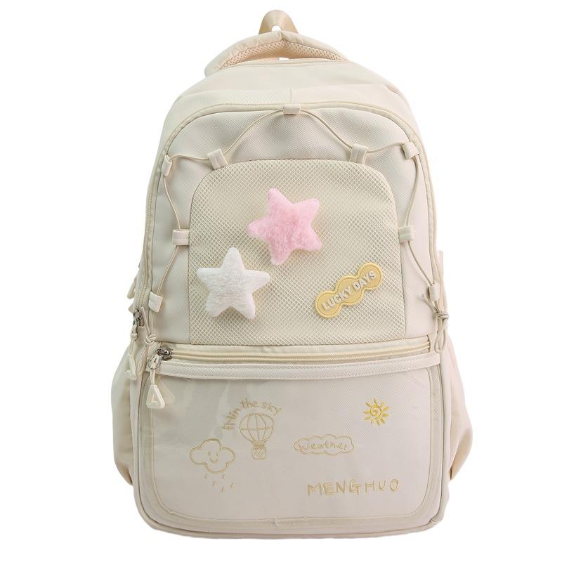 Schoolbag Dopamine High-value Schoolbag Female Cute Student Backpack Niche Contrasting Color Large-capacity Backpack Small Food Intake Pain Bag