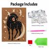 DIY Stretched Canvas Pearl Art Kit Black Horse with White Stars Design 5D Sparkling Bead Painting Relaxing Hobby Gift for Home Decor
