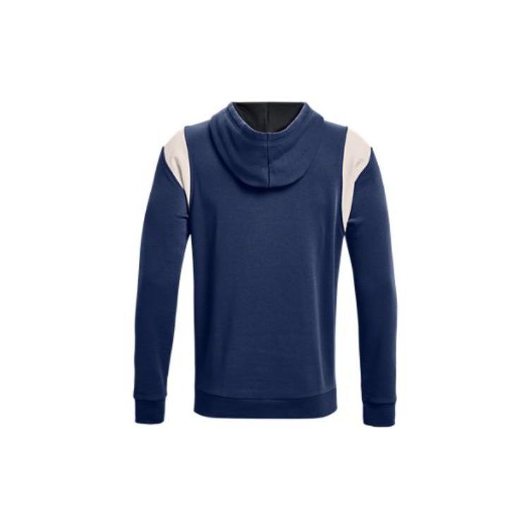 Under Armour Rival Logo Print Drawstring Hoodie Long Sleeve Men Hoodie Blue 1373829-404