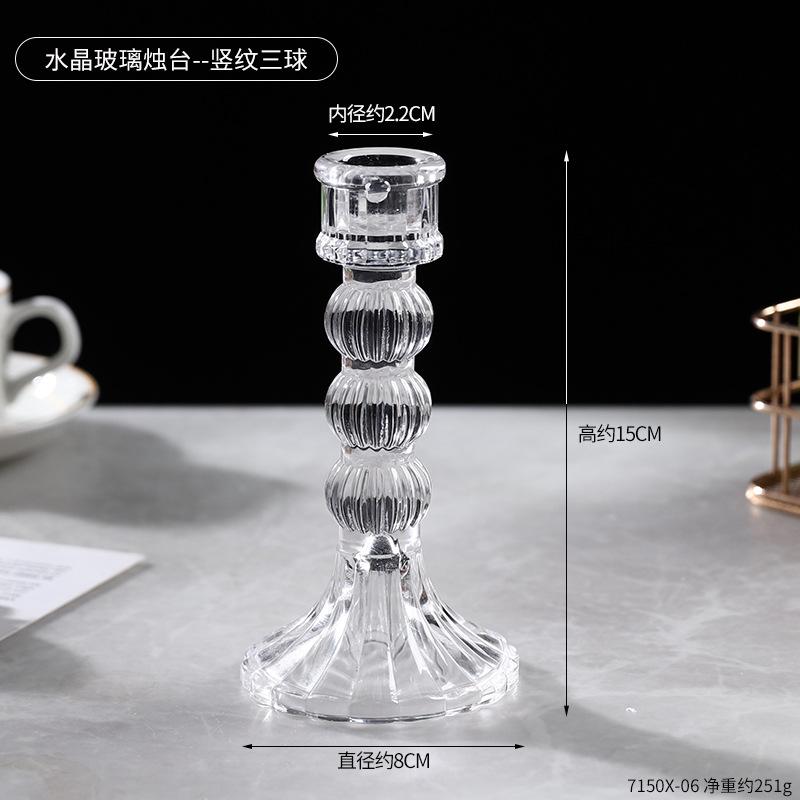 Nordic Simple Crystal Glass Candlesticks Are for Table Weddings Light Luxury Romantic Atmosphere Decorations Photo Props
