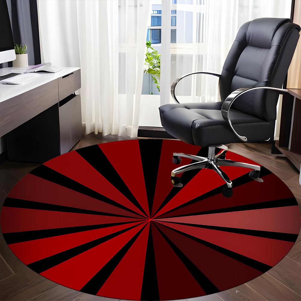 1pc Sunburst Pattern Office Round Area Rug, Indoor Mat Suitable ForOffice, Under Office Chairs Bedroom Living Room Home Decor, Room Decot043
