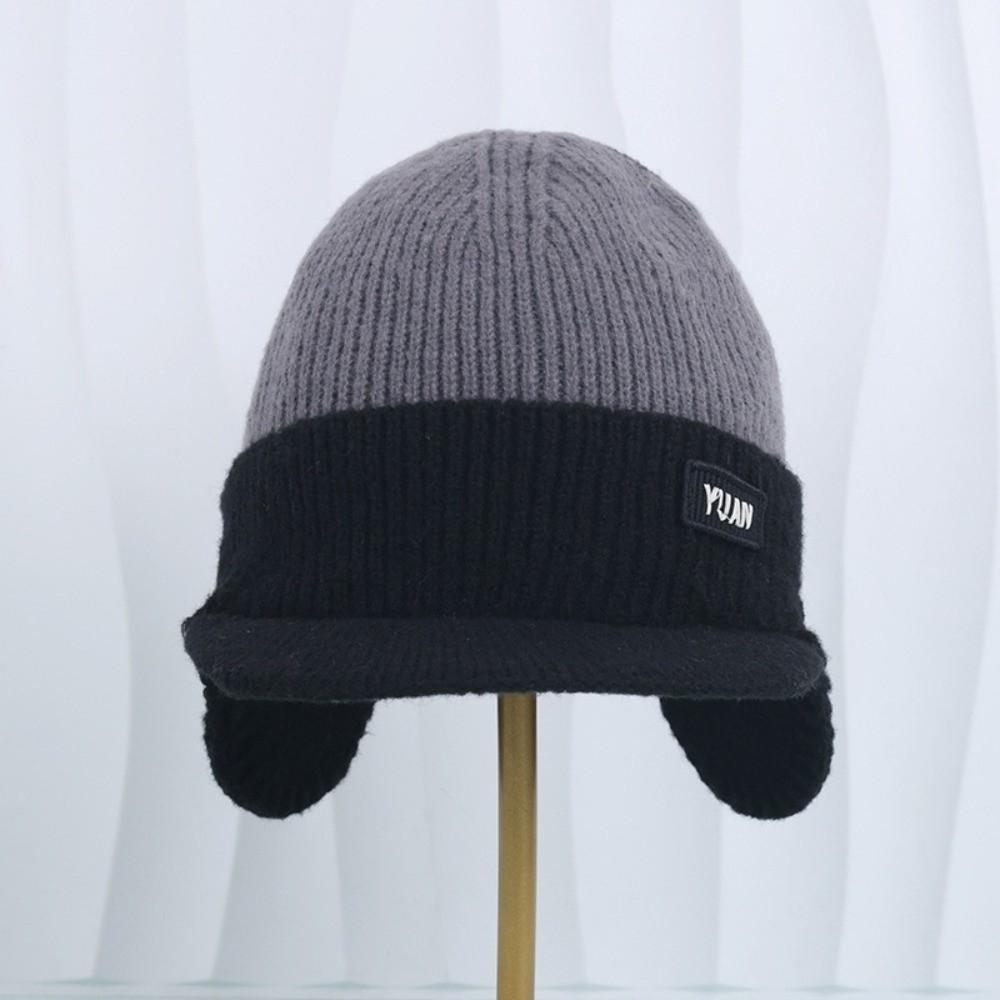 Dual Tone Thermal Knit Beanie Thickened Winter Warm Hat Versatile Couples Hats  Outdoor Activities