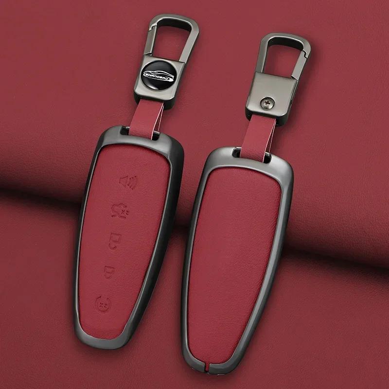 Zinc Alloy Car Key Case Cover For Ford Escape Focus C Max Kuga Edge Explorer Taurus Keyring Remote Control 5 Button Protection