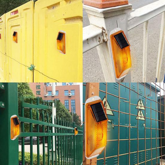 Solar Powered Flashing Warning Safety Strobe Light Enhanced Visibility LED Flashing Beacon for Trucks Barriers