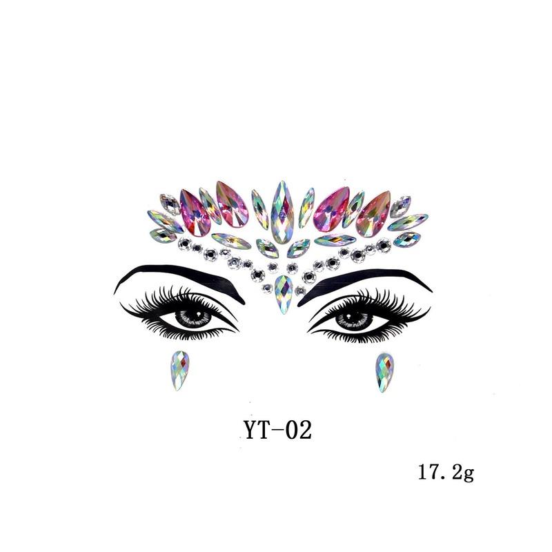 1Pcs 3D Crystal Face Stickers Decoration Face Eye Stickers Chest Sticke Glitter DIY Jewelry Festival Party Temporary Tattoo Stickers for Women