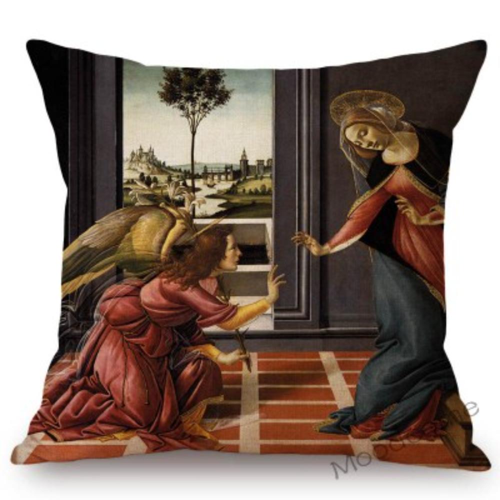 Sandro Botticelli Florence Art Geburt der Venus, weltberühmtes Ölgemälde, dekorativer Kissenbezug, Baumwollleinen, Sofakissenbezug