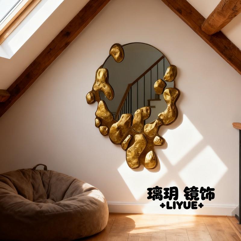 Irregular art-shaped mirrors, American-style creative restaurant special-shaped dining side mirrors, hotel decorative mirrors
