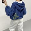 New Arrivals Open Run Women Back Printing Loose Fit Cotton Long Sleeve Jumper