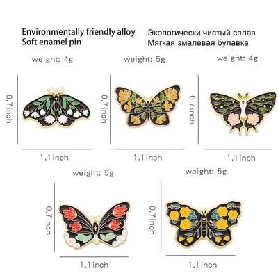 5-6 Pcs/set Dinosaurs Park Enamel Pins Butterfly Hedgehog Frog Brooches Lapel Badges Animal Plant Jewelry Gift for Kids Friends