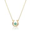 Used STAR JEWELRY K10 HORSESHOE Necklace Emerald