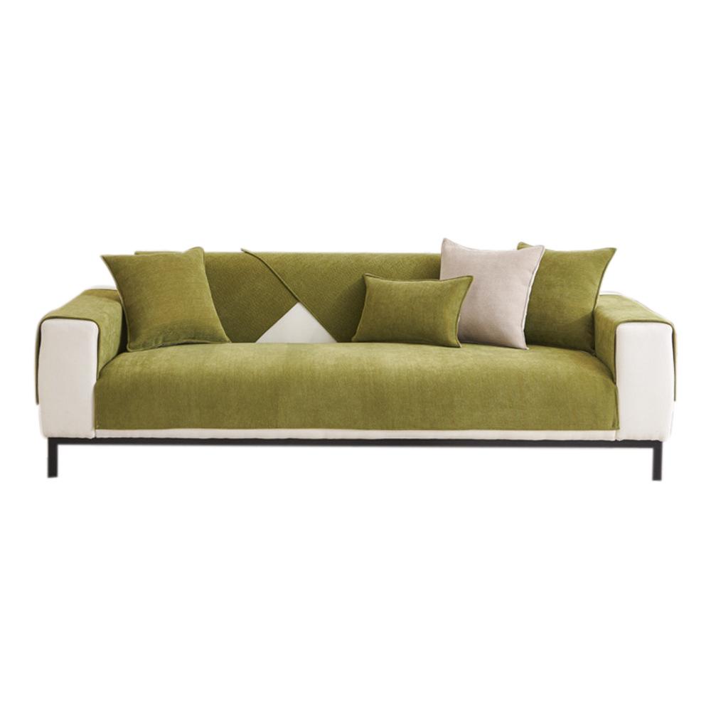 Herringbone Chenille Sofa Cushion, All-Season Non-Slip Cover Cloth Leather Sofa Cover  New Seat Cushion Backrest