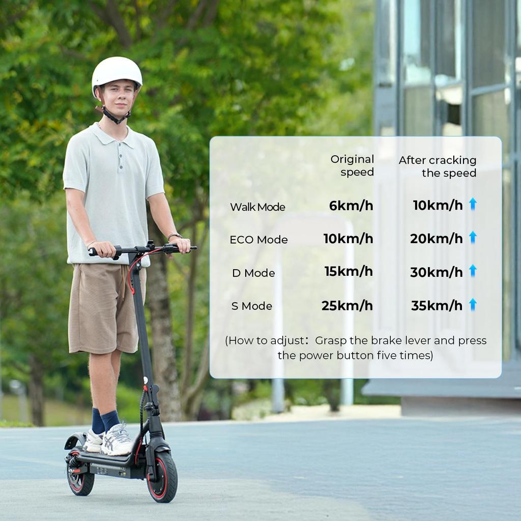 W7 Electric Scooter 650W Motor 36V10.5Ah Battery 35km/h 8.5" Air Tires Dual Suspension with App Max Load 120KG Escooters