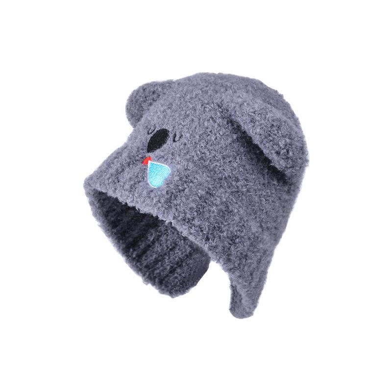 Women Autumn Winter Warm Thicken Ear Protector Hat Cold Velvet Fisherman Hats Sweet Cute Bear Knitted Wool Cap