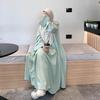 Nuova Moda Donna Araba Medio Orientale Tessuto Pieghettato Ampia Taglia Larga Abito Robe Gonna Casual