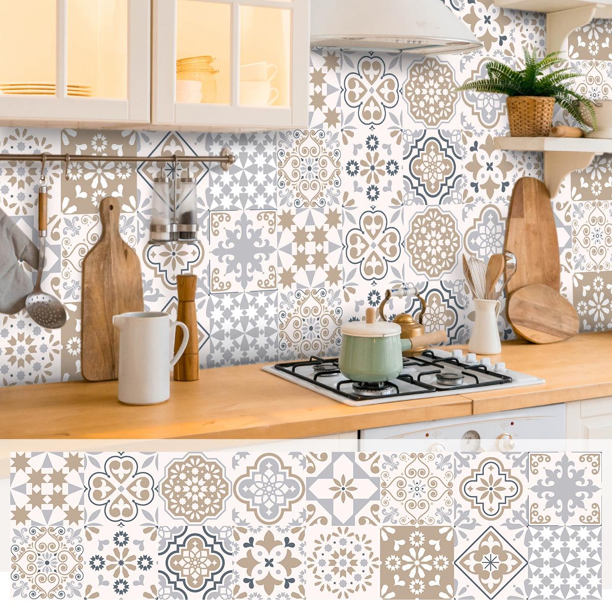 

Обои под плитку в европейском стиле, самоклеящиеся, водонепроницаемые ПВХ наклейки для плитки для ванной комнаты, кухонные маслостойкие декоративные обои для стен 30X120cm * 1 roll