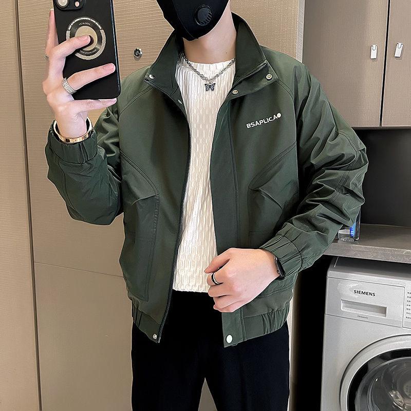 Modna męska kurtka streetwear - Wiosna/Jesień Modny wszechstronny płaszcz 2025