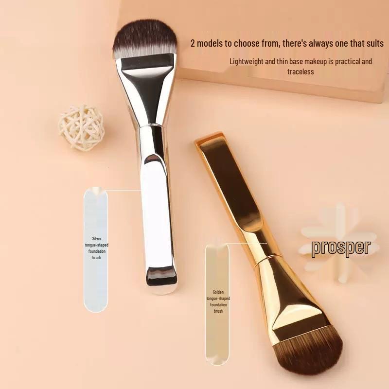Tongue-Shaped Seamless Foundation & Concealer Brush - Soft, Non-Shedding, Portable Makeup Tool