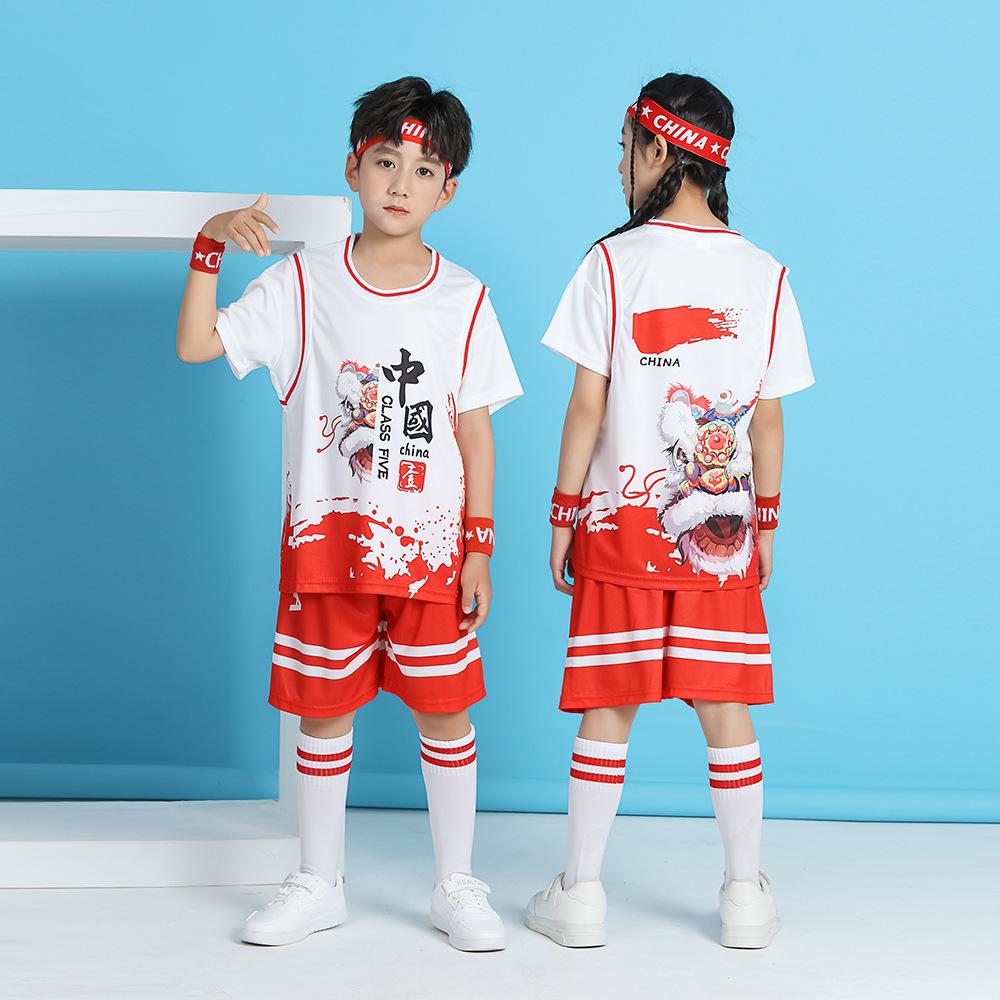 Summer new children's basketball clothes set boys and girls breathable training clothes kindergarten performance clothes spot wholesale