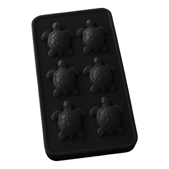 Food-Grade Silicone Ice Cube Mold 6 Grids Turtle Shape Easy Release Whiskey Ice Cube Tray Decorative Dessert Ice Mold
