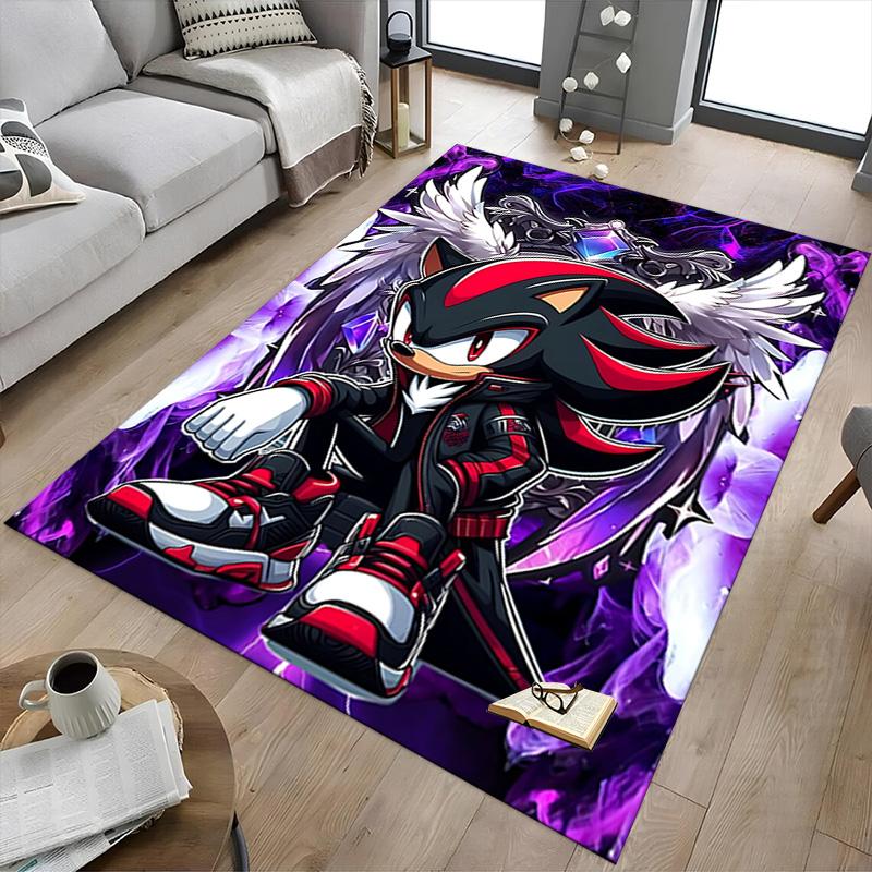 Shadow Hedgehog Artwork Carpet For Playroom Bedroom Living Room Sofa Home Decorkids Game Area Rug Nonslip Floor Mat