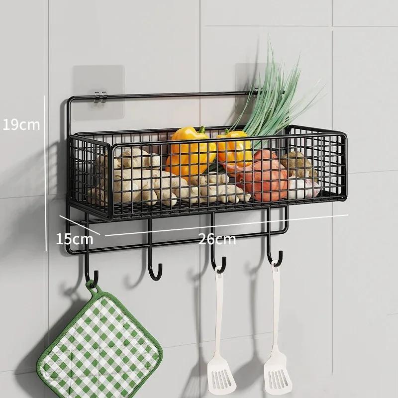 Aufbewahrungsregal für die Küche, kein Stanzen, Frühlingszwiebeln, Ingwer, Wandbehang, Aufbewahrungskorb für abgetropftes Gemüse, Regal für Gewürzteller