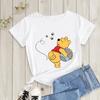 Women's Cartoon Winnie Bear Cotton Fashion T-shirts Girl Graphic Tee Printed Winnie The Pooh Casual T-Shirt Short Sleeves Top