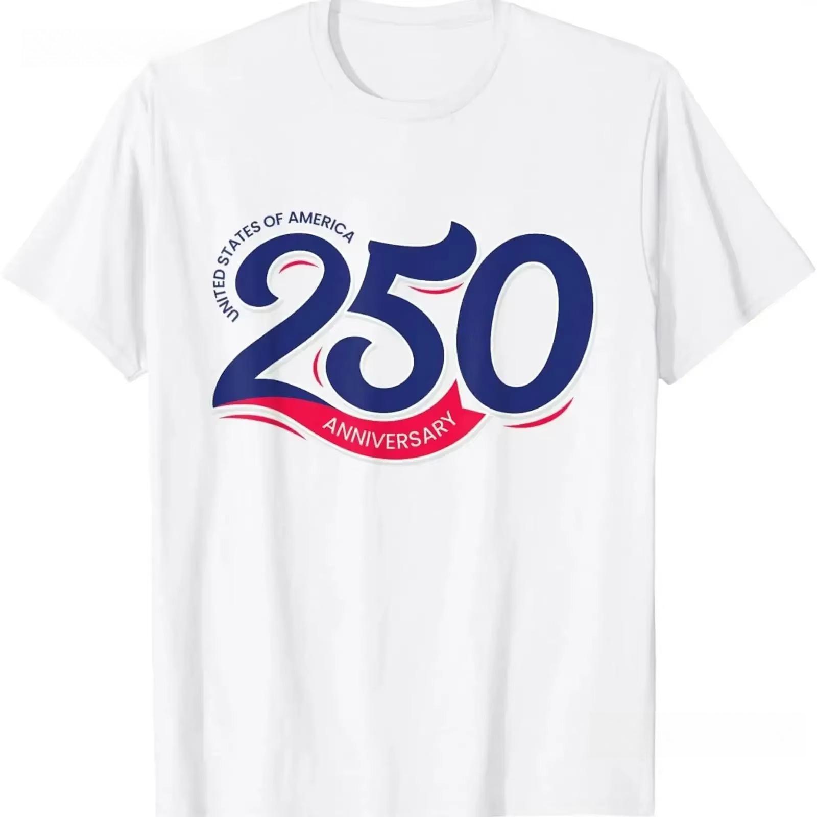 2026 New 250th Anniversary America Semiquincentennial USA July 4 2026 T Shirt Vintage Washed Homme Designer Clothes S