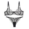 Sexy Lingerie French Ultra-thin Mesh Embroidered Bra Underwear Large Chest Small Large Size Underwear