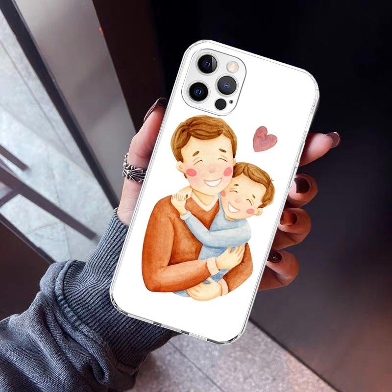 Dad And Baby Girl Boy Phone Case For iPhone 17 Air 11 13 Mini 14 15 Plus 16 12 Pro Max 16E SE 7 8 Pattern Soft TPU Back Cover 1
