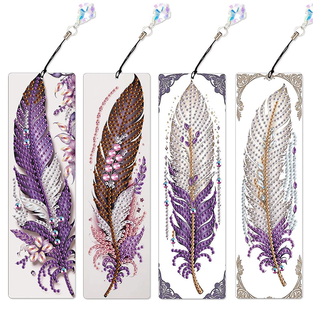 4Pcs DIY Irregular Shaped Diamonds Diamond Art Bookmark for DIY Making Beginners Adult Art Craft Supplies Handmade Birthday Gift
