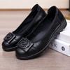 soft leather soft-soled flat-soled women's shoes medium heel middle-aged and elderly comfortable wedge heel women's leather shoes
